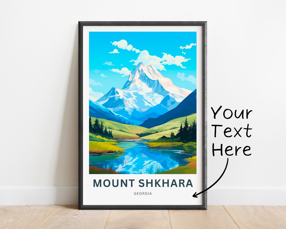 Mount Shkhara Glacier Lake Reflection Personalized Georgia Poster