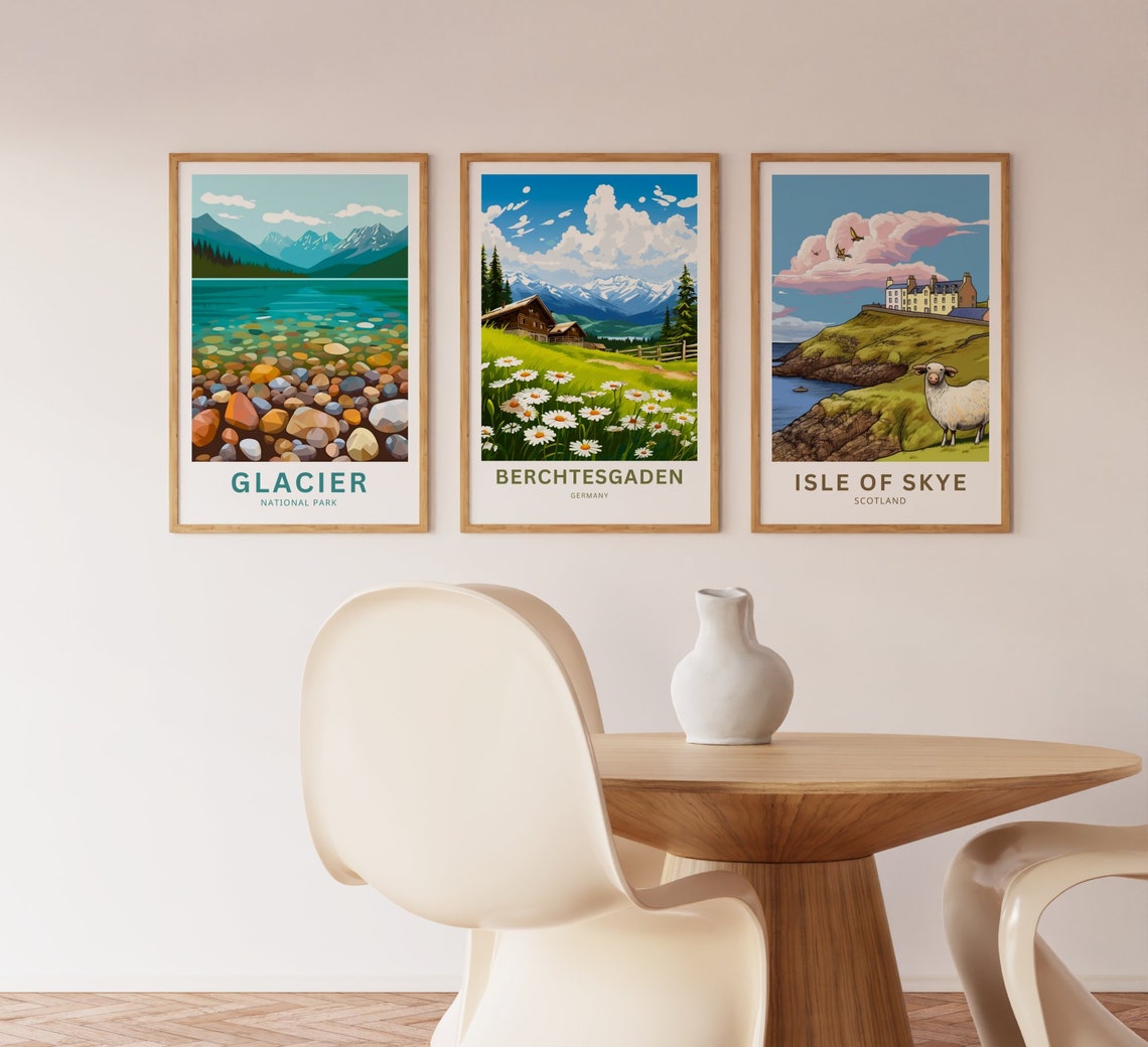 Berchtesgaden Germany Alpine Chalet In A Blooming Daisy Meadow Poster - Image 3