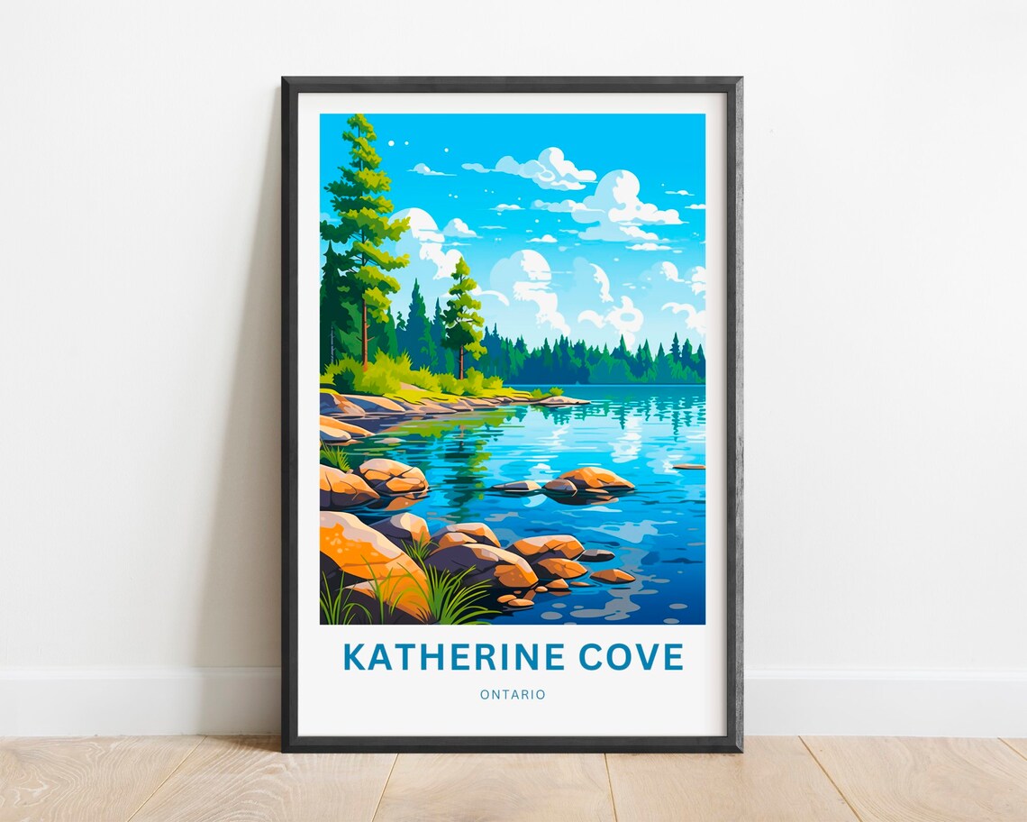 Katherine Cove Ontario Rocky Pine Shoreline Lake View Poster