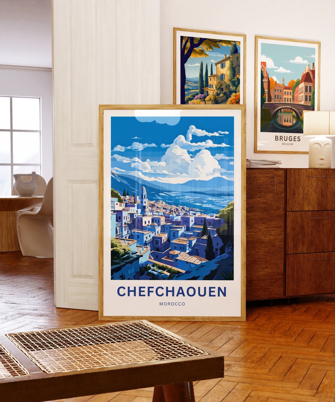 Personalized Chefchaouen Morocco Medina Mountains Travel Poster Art - Image 5