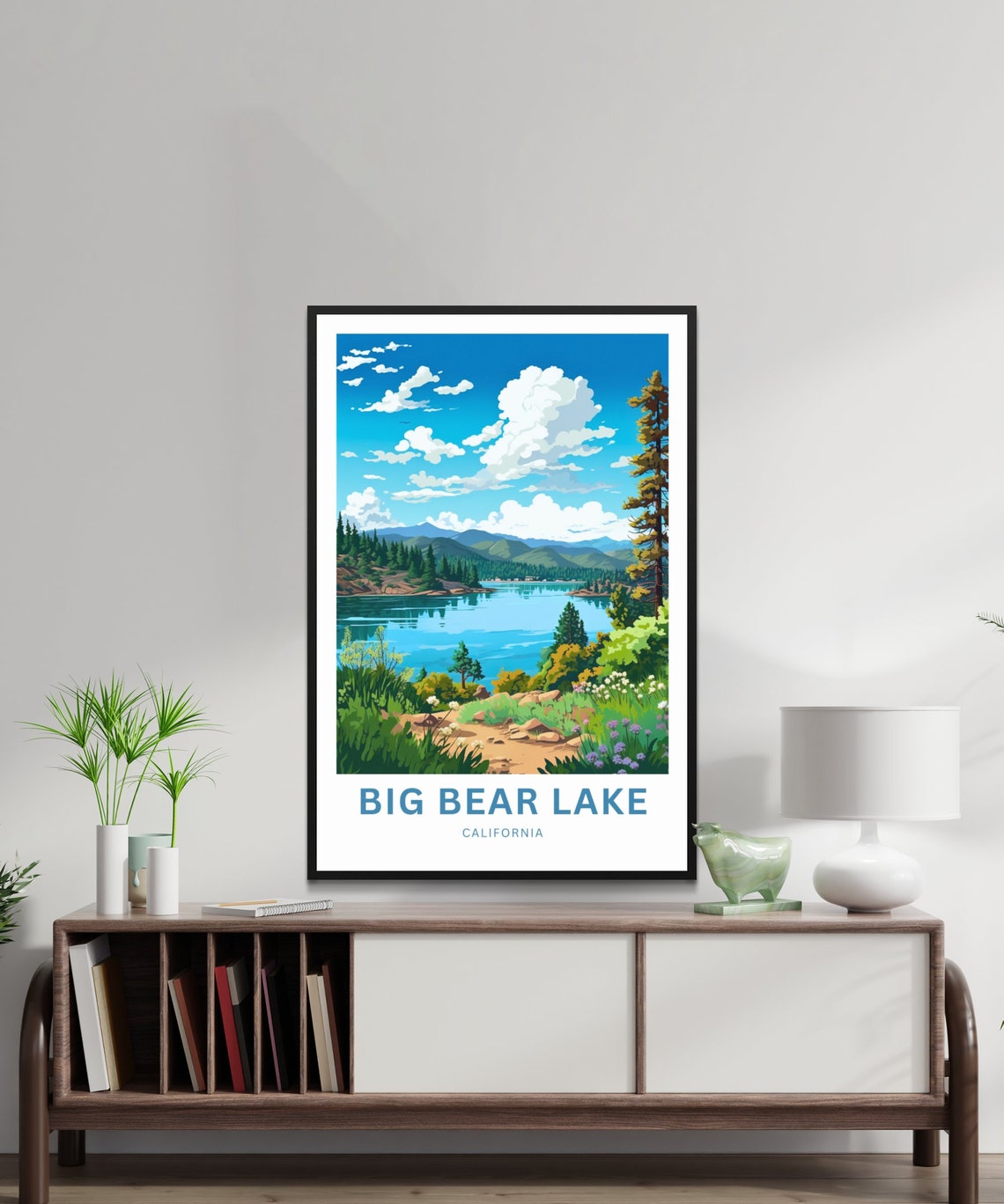 Big Bear Lake Travel Print Big Bear Lake Poster California Wall Art Framed Present Gift California Present - Image 2