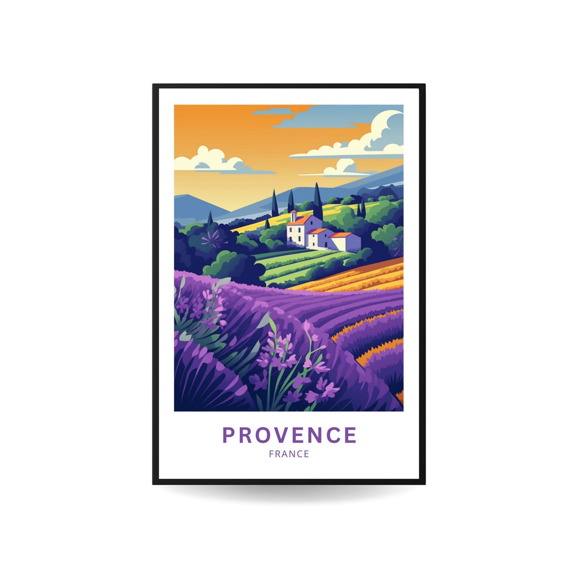 Provence France Print France Wall Art Travel Poster Provence Provence Region French Countryside Poster