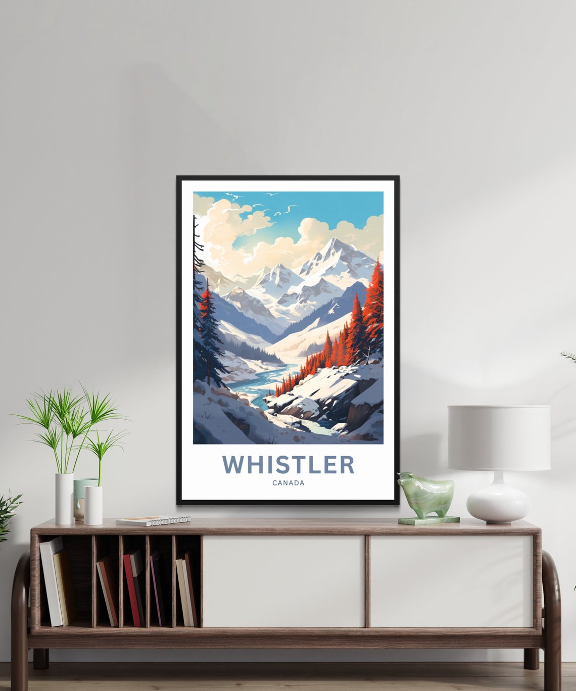 Whistler Canada Snowy Alpine Valley River Winter Scenic Poster - Image 2