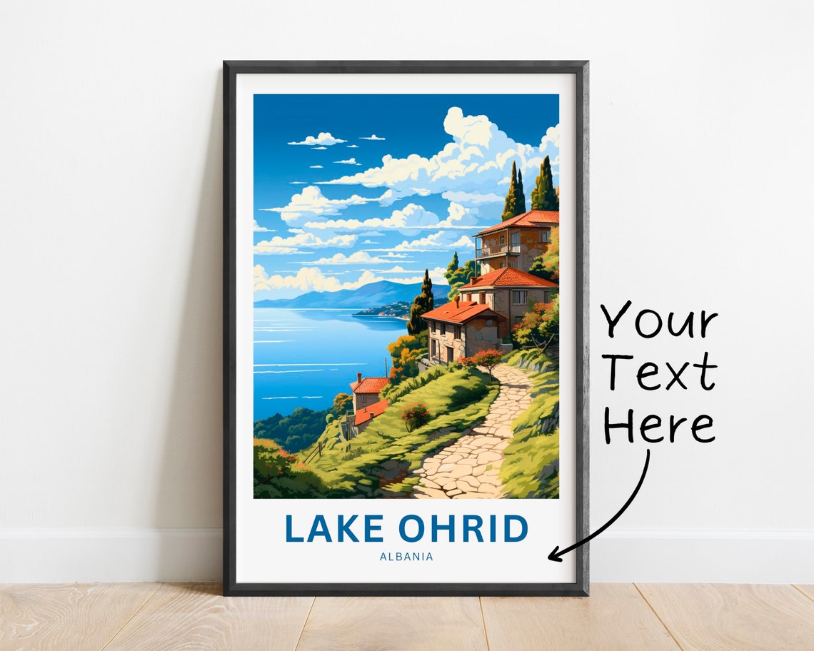 Personalized Lake Ohrid Albania Village Lakeside Travel Poster