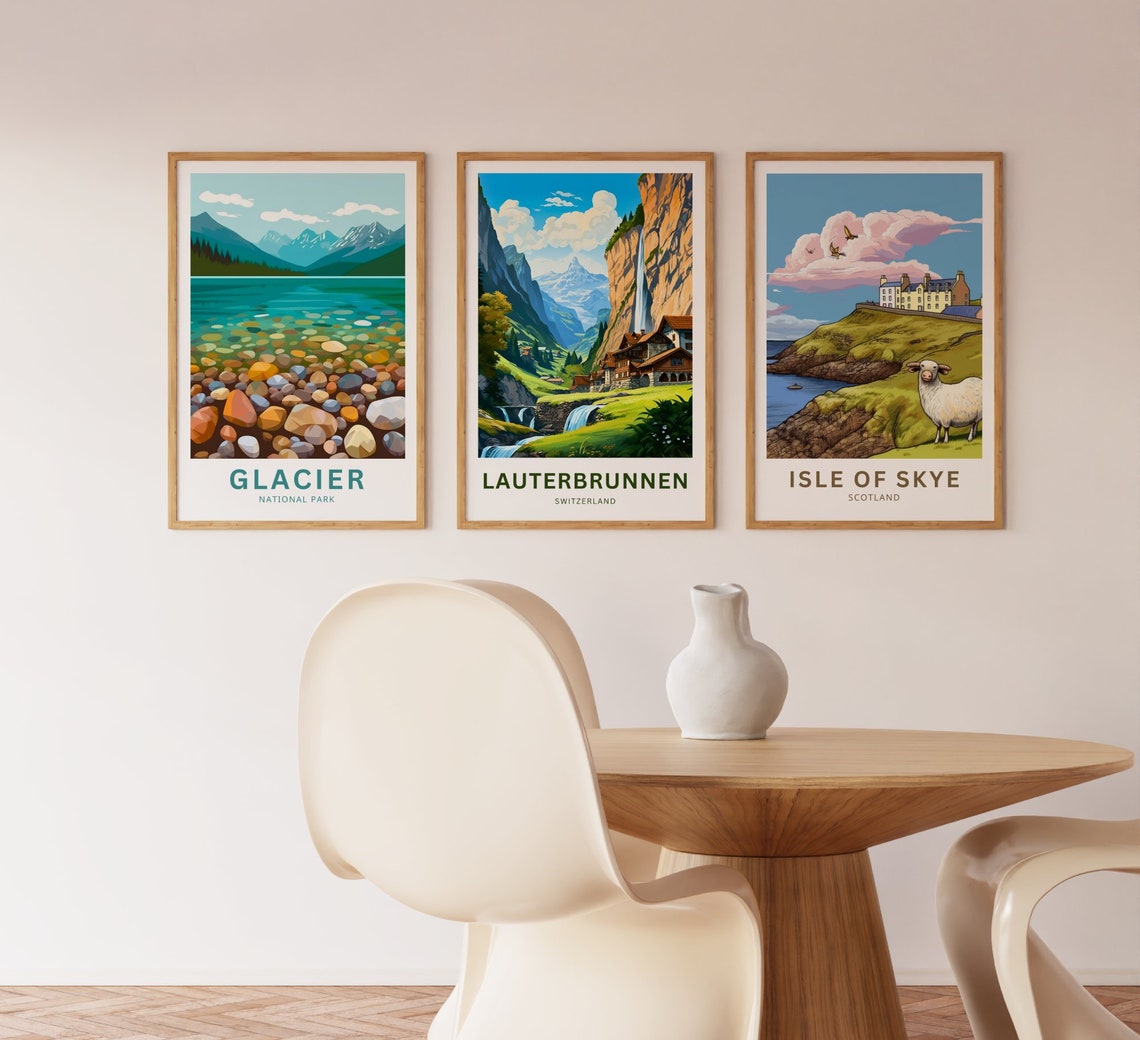 Personalized Lauterbrunnen Switzerland Alpine Valley Falls Poster - Image 3