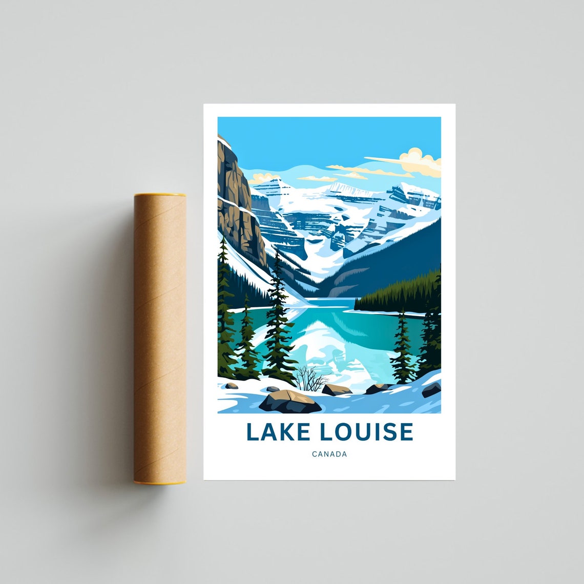 Lake Louise Alberta Canada Beautiful Mountain Lake View Poster - Image 4