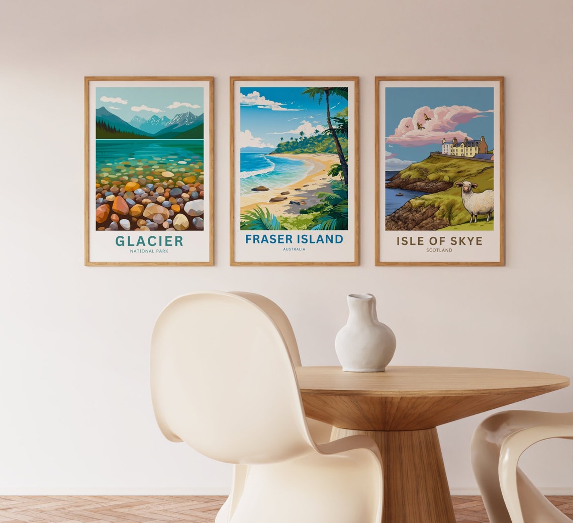 Personalized Fraser Island Tropical Beach Palms Custom Text Poster - Image 3