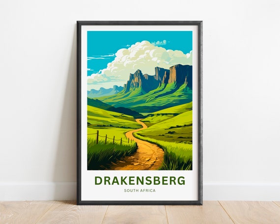 Drakensberg Travel Print Drakensberg Poster South Africa Wall Art Framed Present Gift South Africa Present
