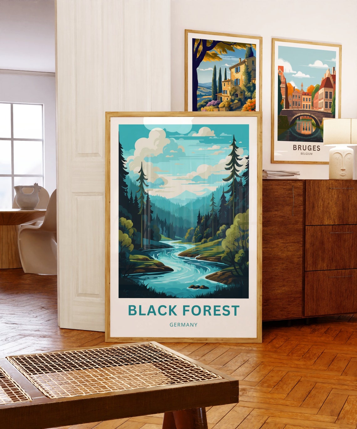 Black Forest Germany Turquoise River Pine Valley Travel Poster - Image 5