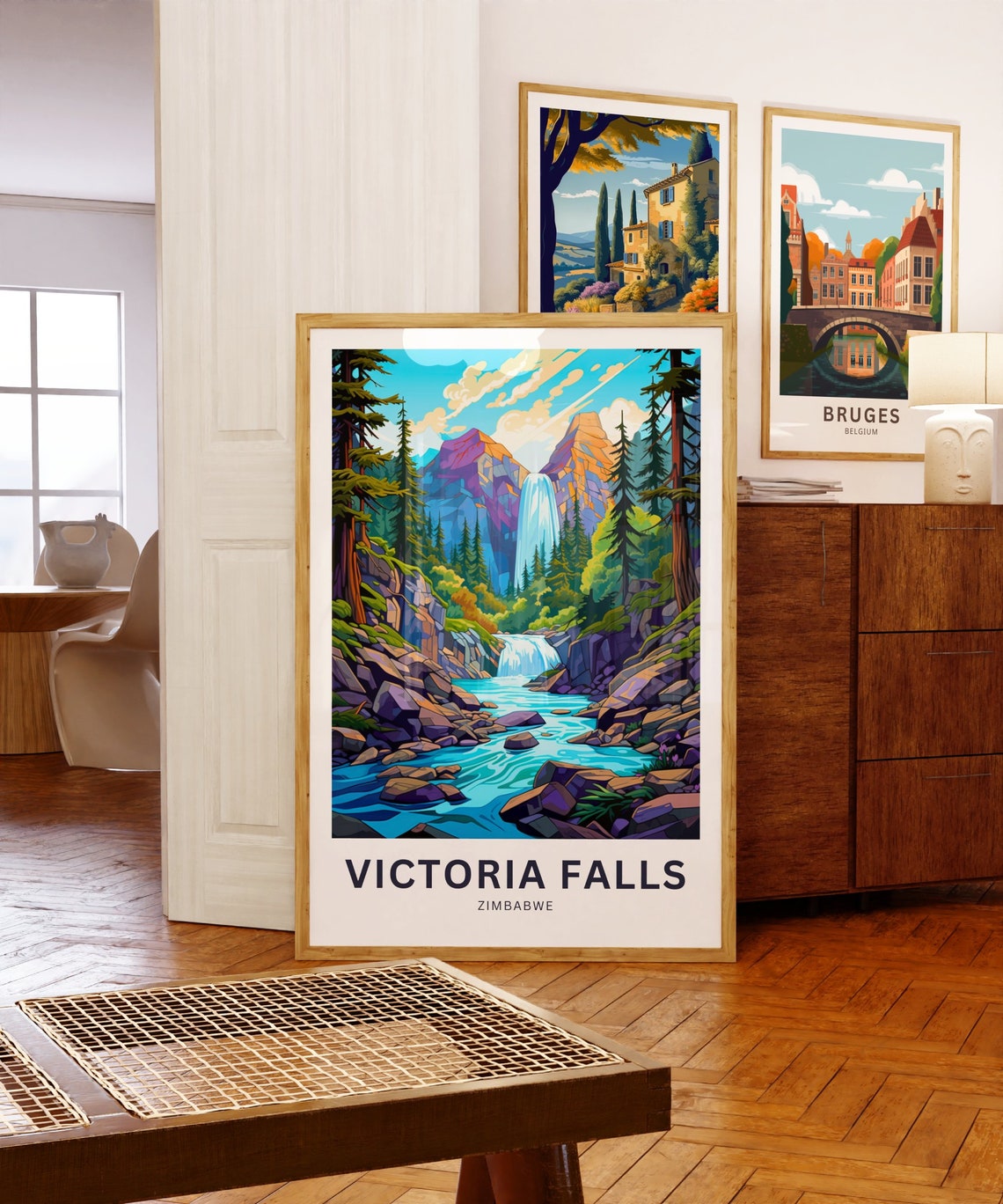 Victoria Falls Zimbabwe Turquoise River Cliff Falls Vintage Art Poster - Image 5