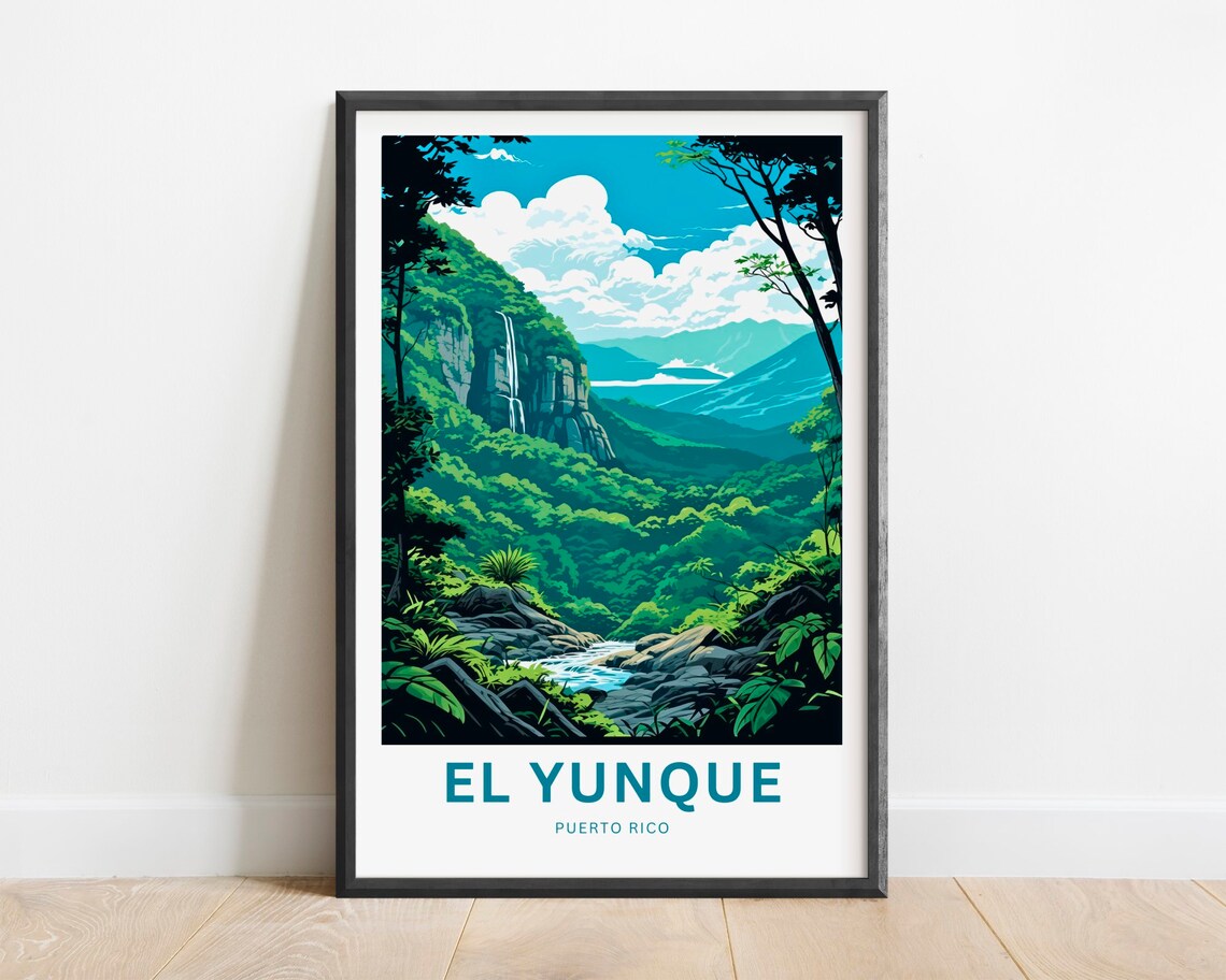 El Yunque Travel Poster, Puerto Rico Wall Art