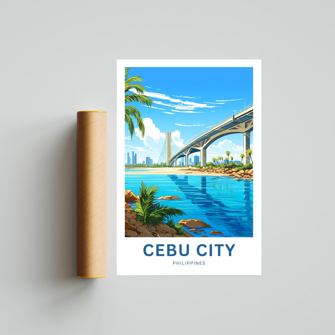 Cebu City Travel Poster, Philippines City Art - Image 4