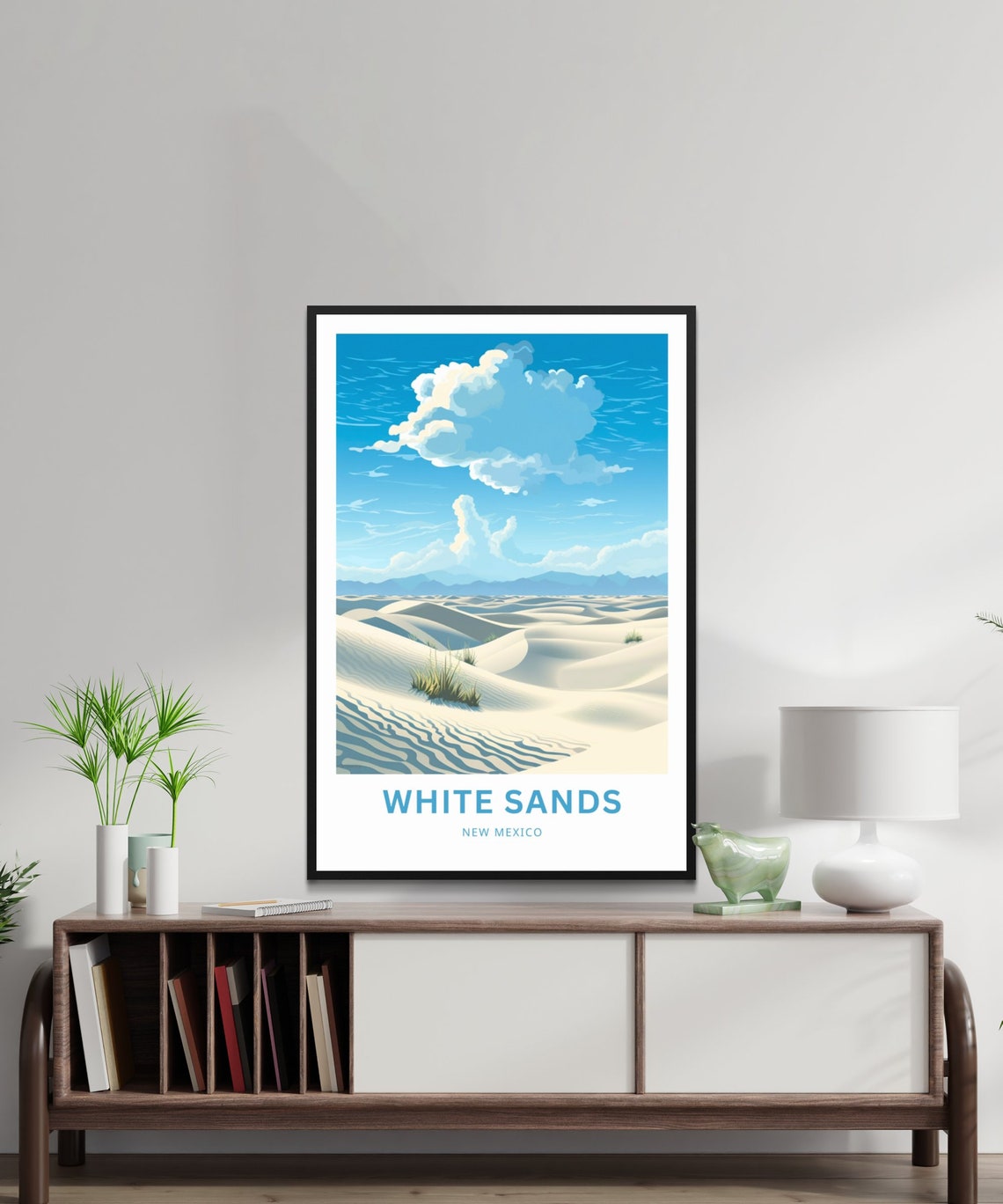 White Sands Travel Print White Sands Poster New Mexico Wall Art Framed Present Gift New Mexico Present - Image 2