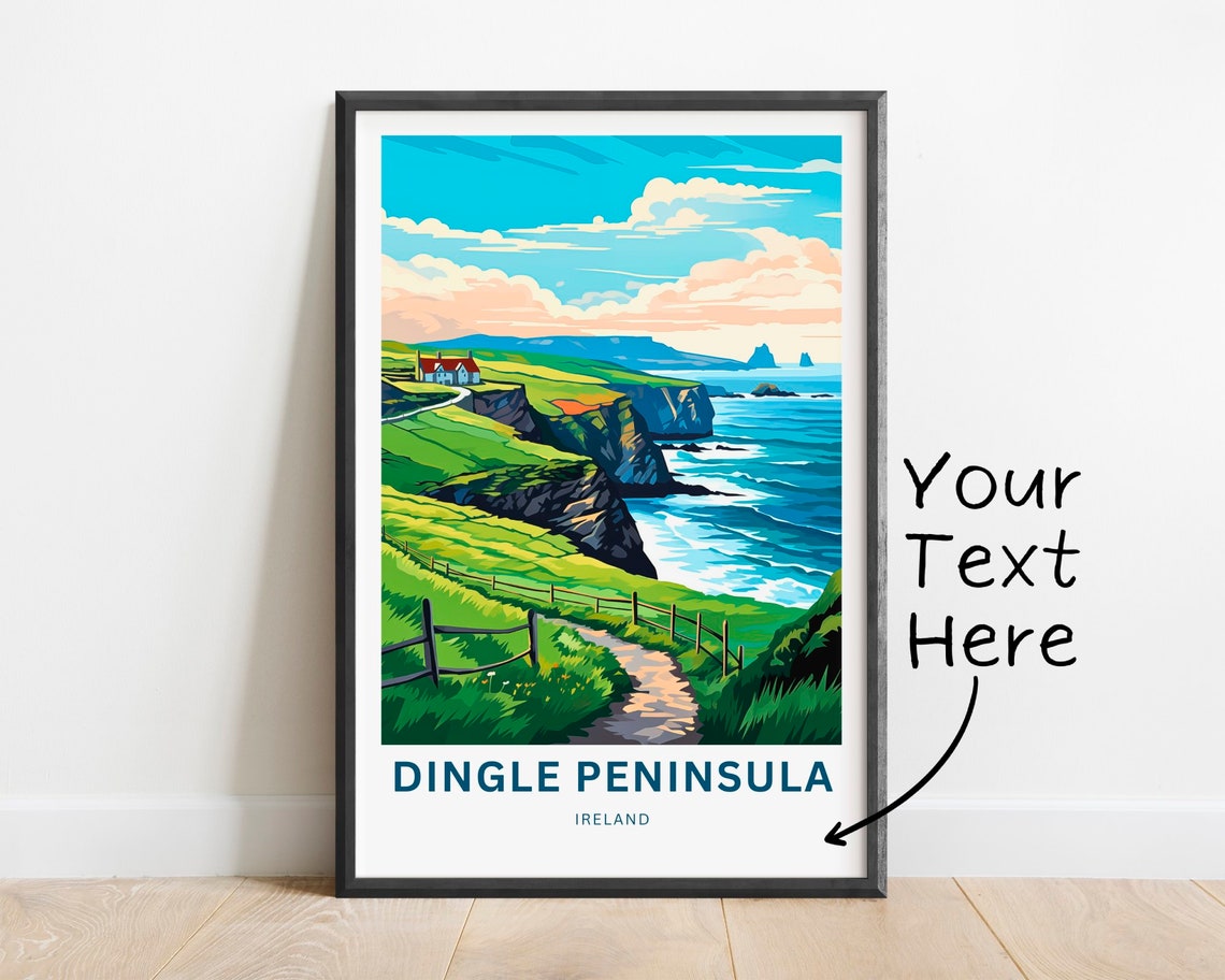 Dingle Peninsula Ireland Coastal Cliffs Custom Travel Poster
