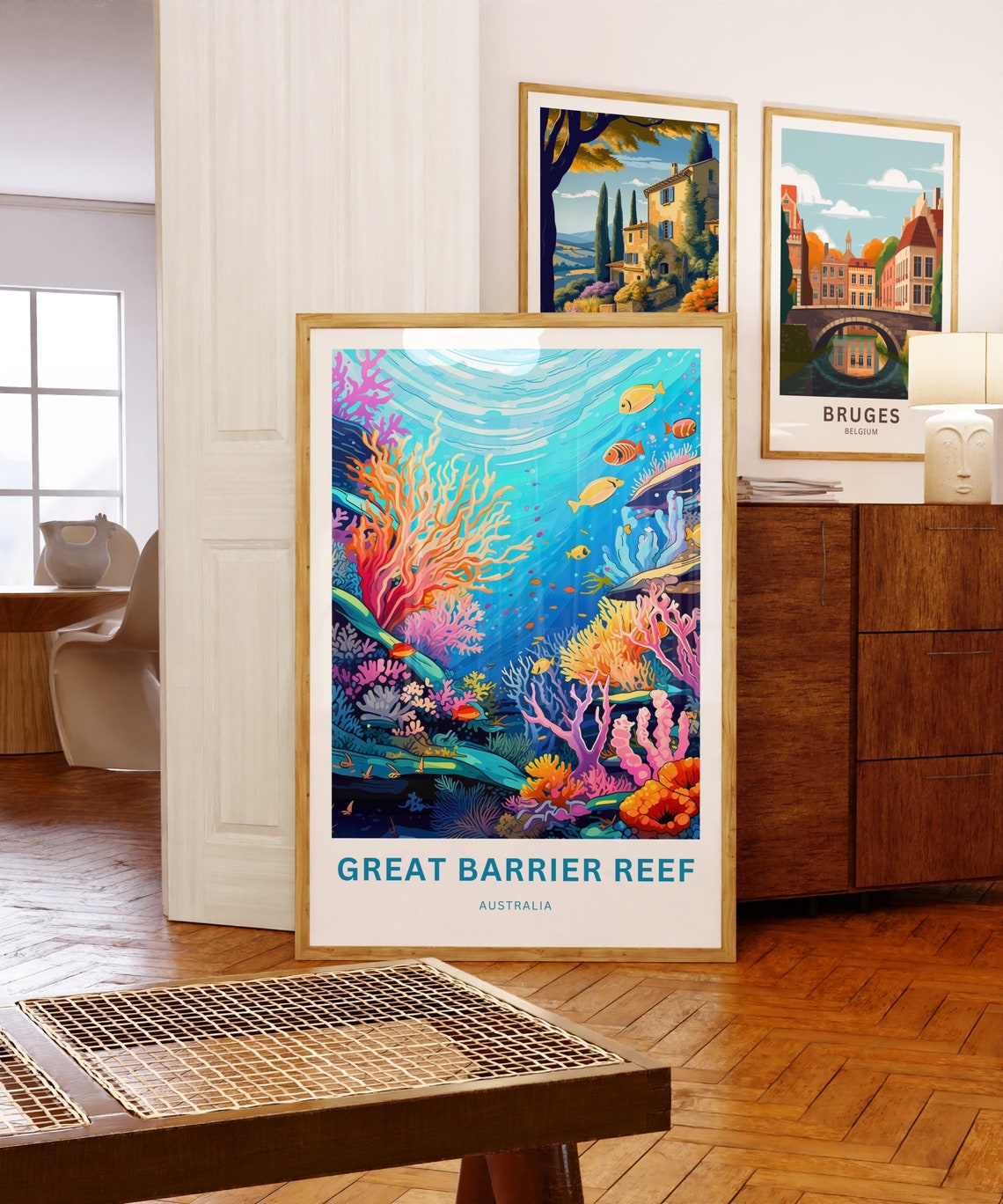 Great Barrier Reef Australia Coral Underwater Scene Travel Poster - Image 5