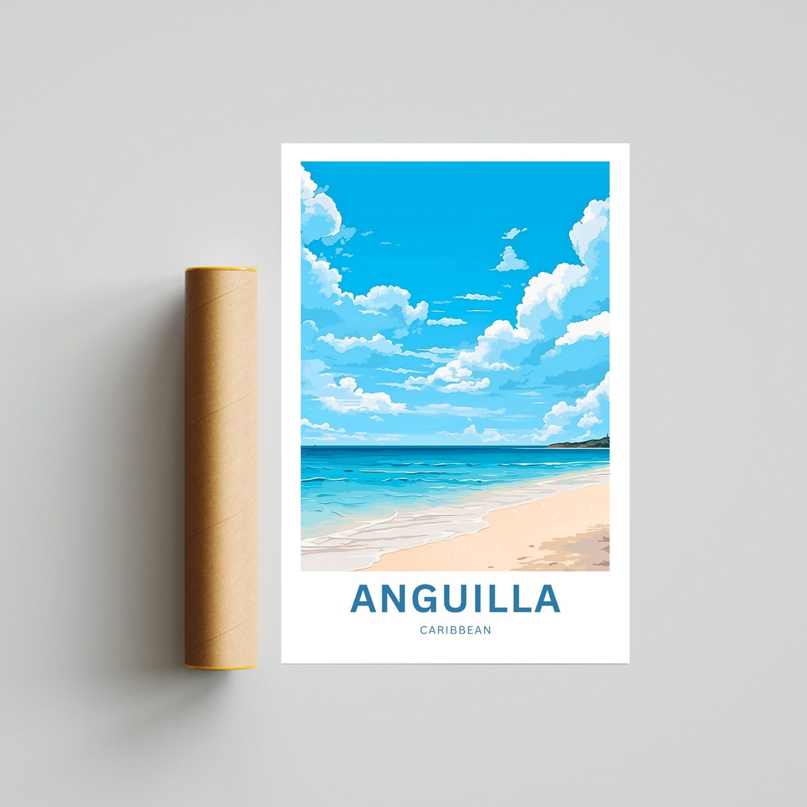 Anguilla Travel Print Anguilla Poster Caribbean Wall Art Framed Present Gift Caribbean Present - Image 4