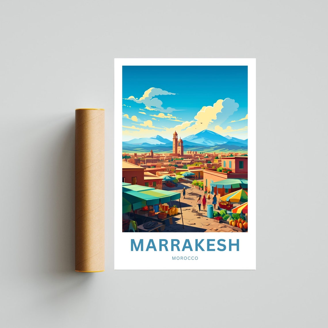 Personalized Marrakesh Travel Print Marrakesh Poster Morocco Wall Art Framed Present Gift Morocco Present - Image 4