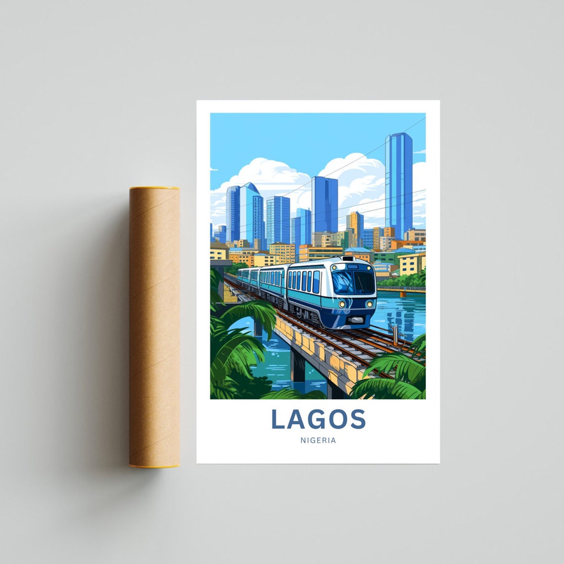 Lagos Print Lagos Poster Nigeria Wall Art Framed Present Gift Africa Present - Image 4