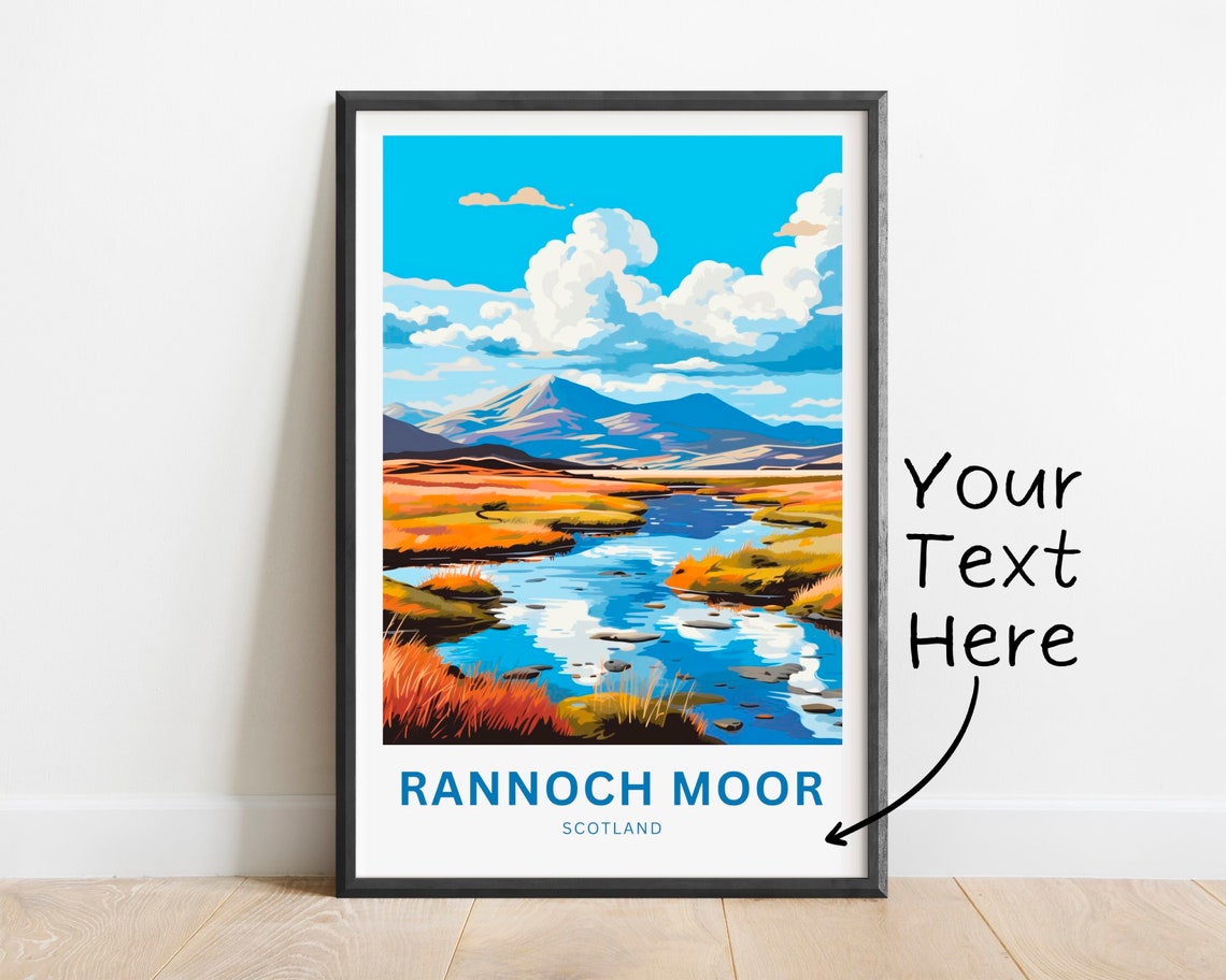 Rannoch Moor Scotland Autumn Moorland Personalized Travel Poster