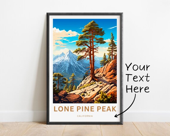 Personalized Lone Pine Peak Red Rock Scene Custom Text Poster