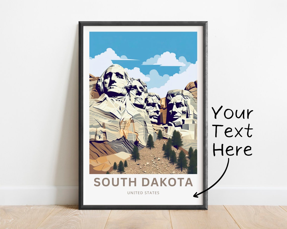 Mount Rushmore Presidents Memorial Personalized Travel Poster