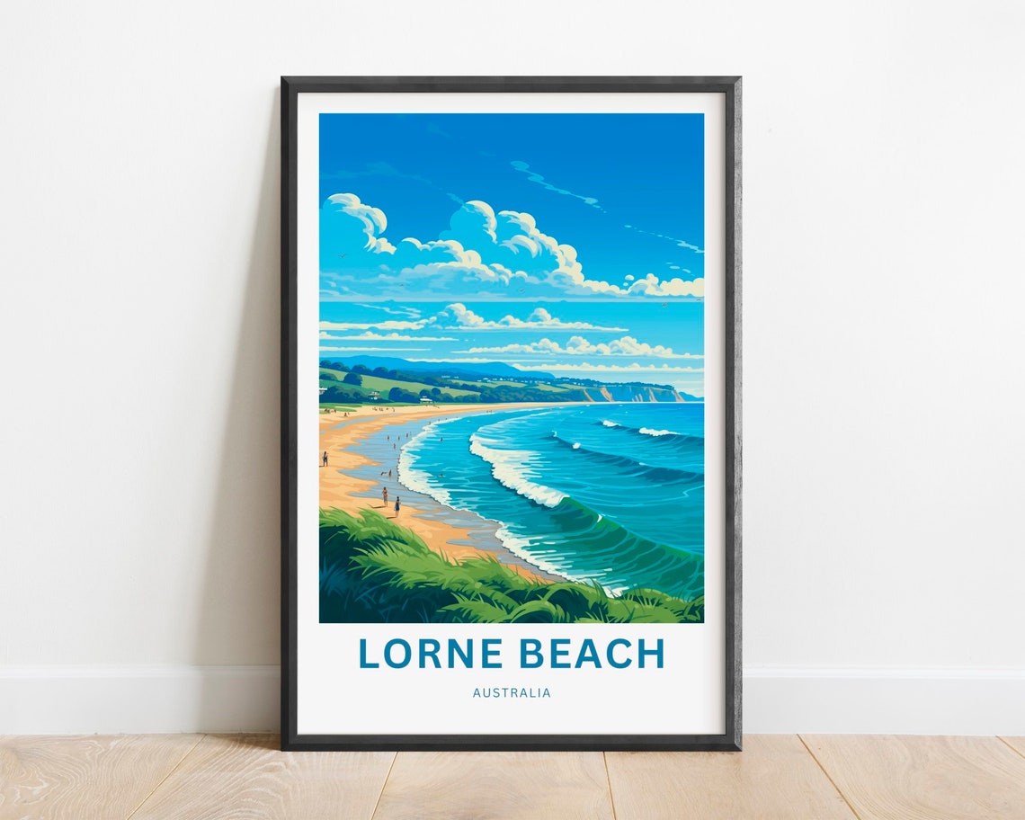 Lorne Beach Australia Cove Stairs Turquoise Water Custom Travel Poster