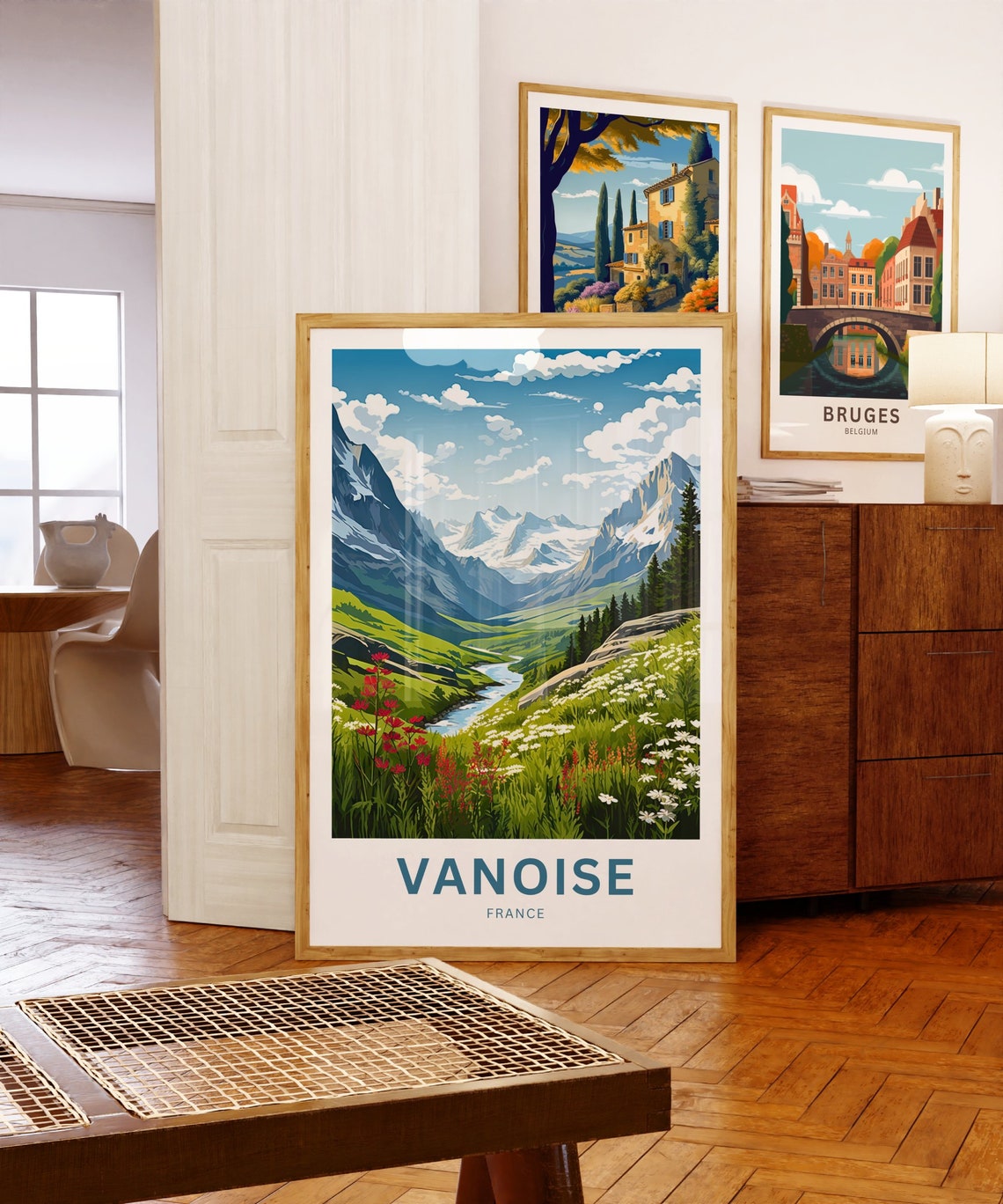 Vanoise French Alps Stream Valley Personalized Travel Poster - Image 5
