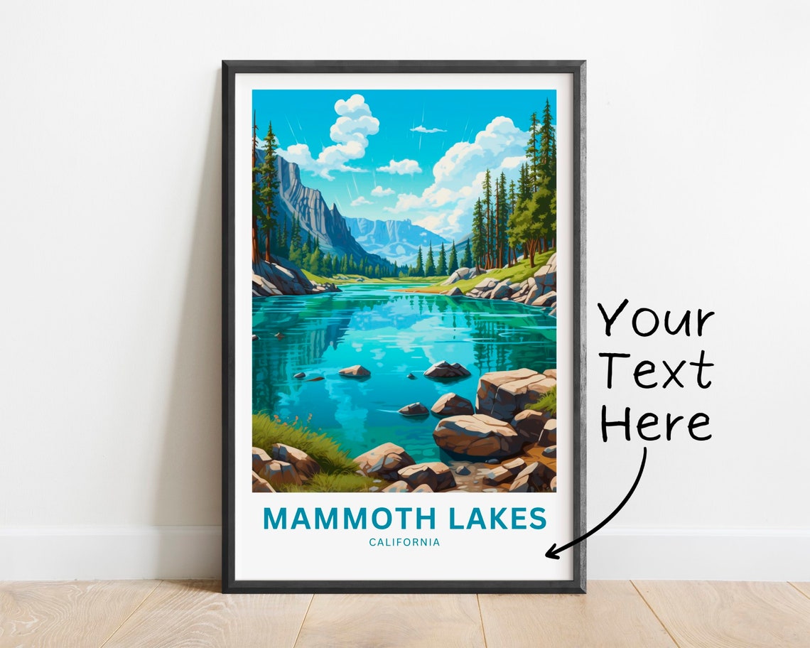 Mammoth Lakes California Personalized Valley Lake Travel Poster