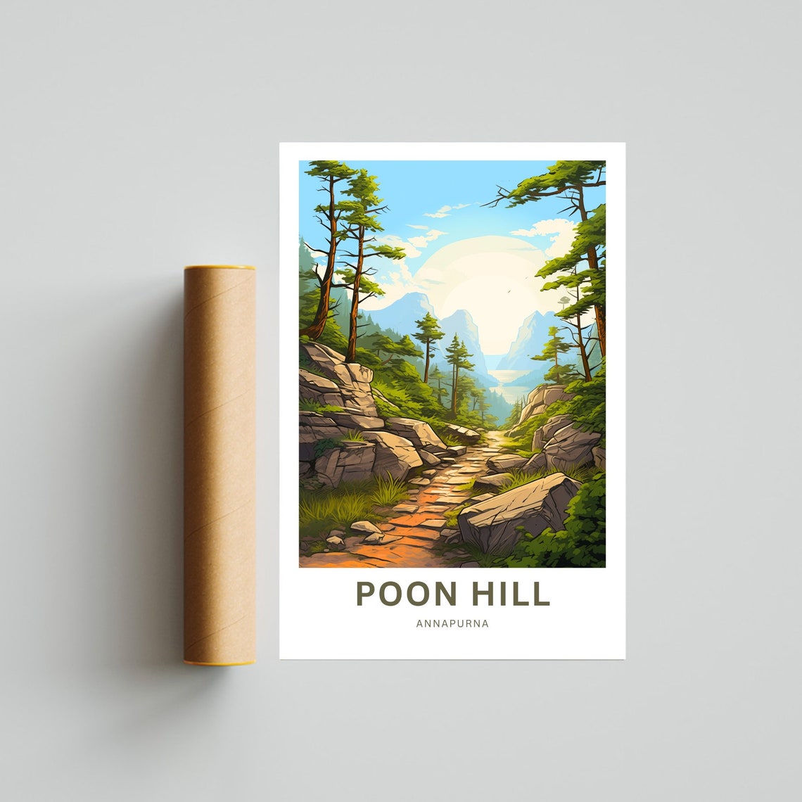 Personalized Poon Hill Annapurna Forest Trail Sunrise Trek Poster - Image 4