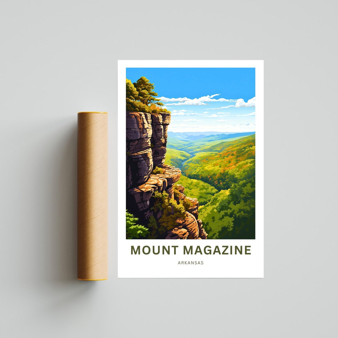 Mount Magazine Arkansas Grand Bluff Valley Overlook Travel Poster - Image 4