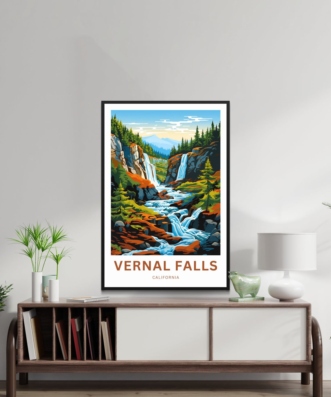 Personalized Vernal Falls California Waterfall Canyon Poster - Image 2
