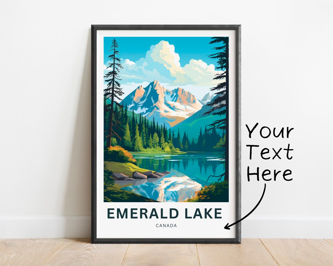 Personalized Emerald Lake Travel Poster, Canada