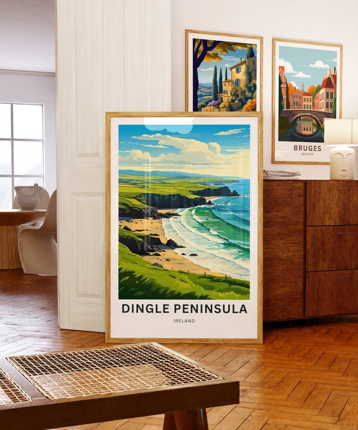 Dingle Peninsula Ireland Dune Fence Beach Turquoise Waves Poster - Image 5