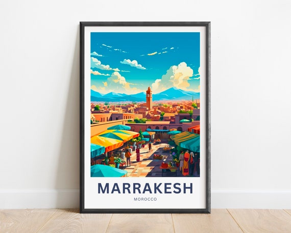 Marrakesh Travel Print Marrakesh Poster Morocco Wall Art Framed Present Gift Morocco Present
