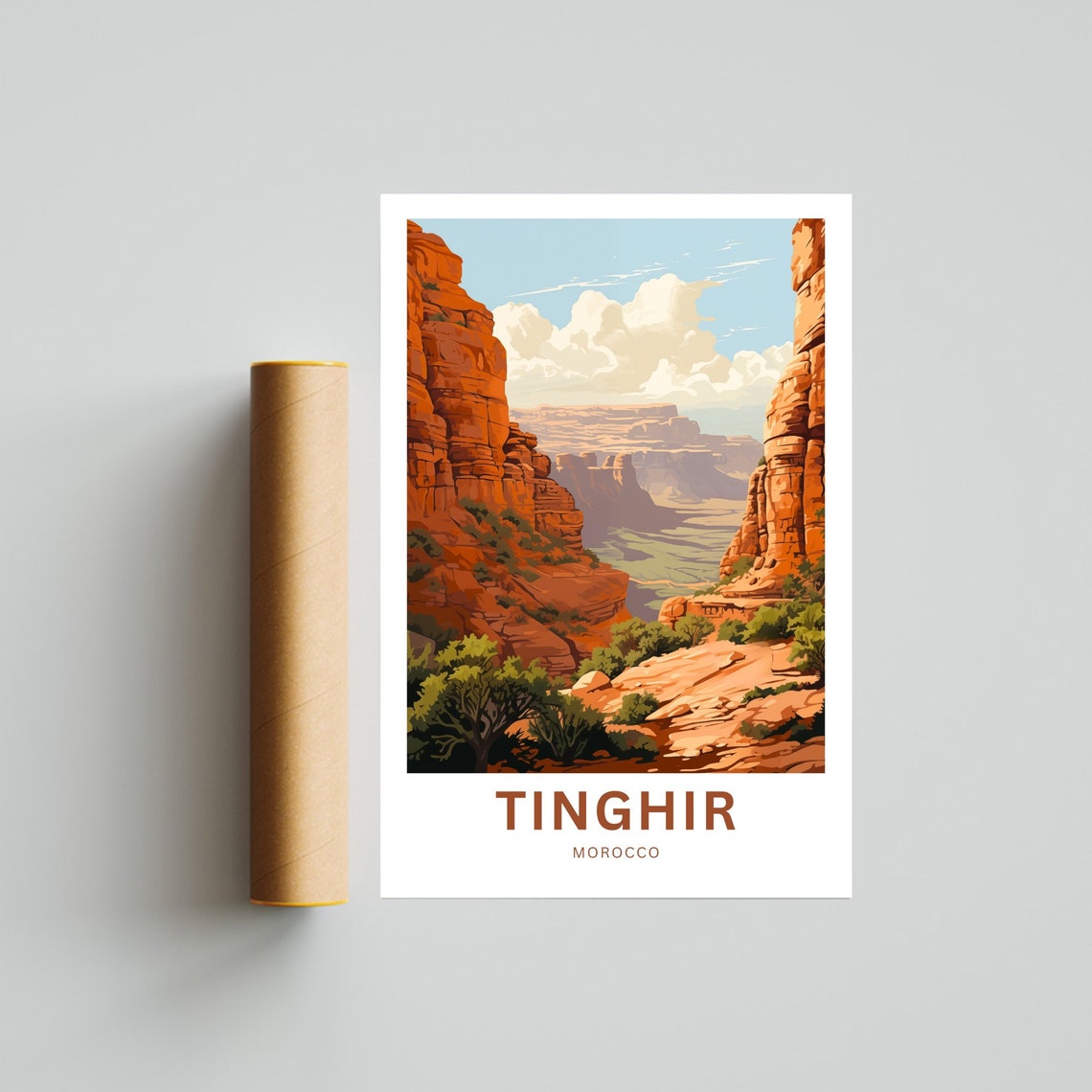 Tinghir Travel Print Tinghir Poster Morocco Wall Art Framed Present Gift Morocco Present - Image 4