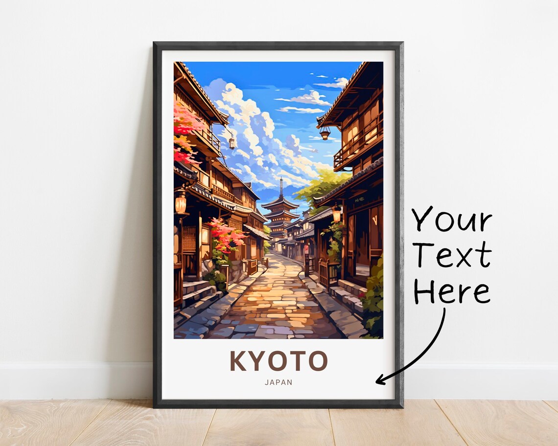 Personalized Kyoto Japan Old Town Street Pagoda Scene Poster