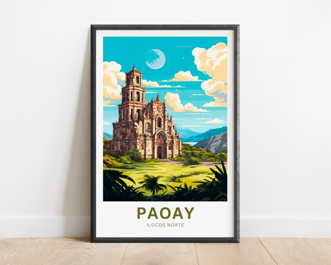 Paoay Ilocos Norte Colonial Church Tropical Landscape Poster