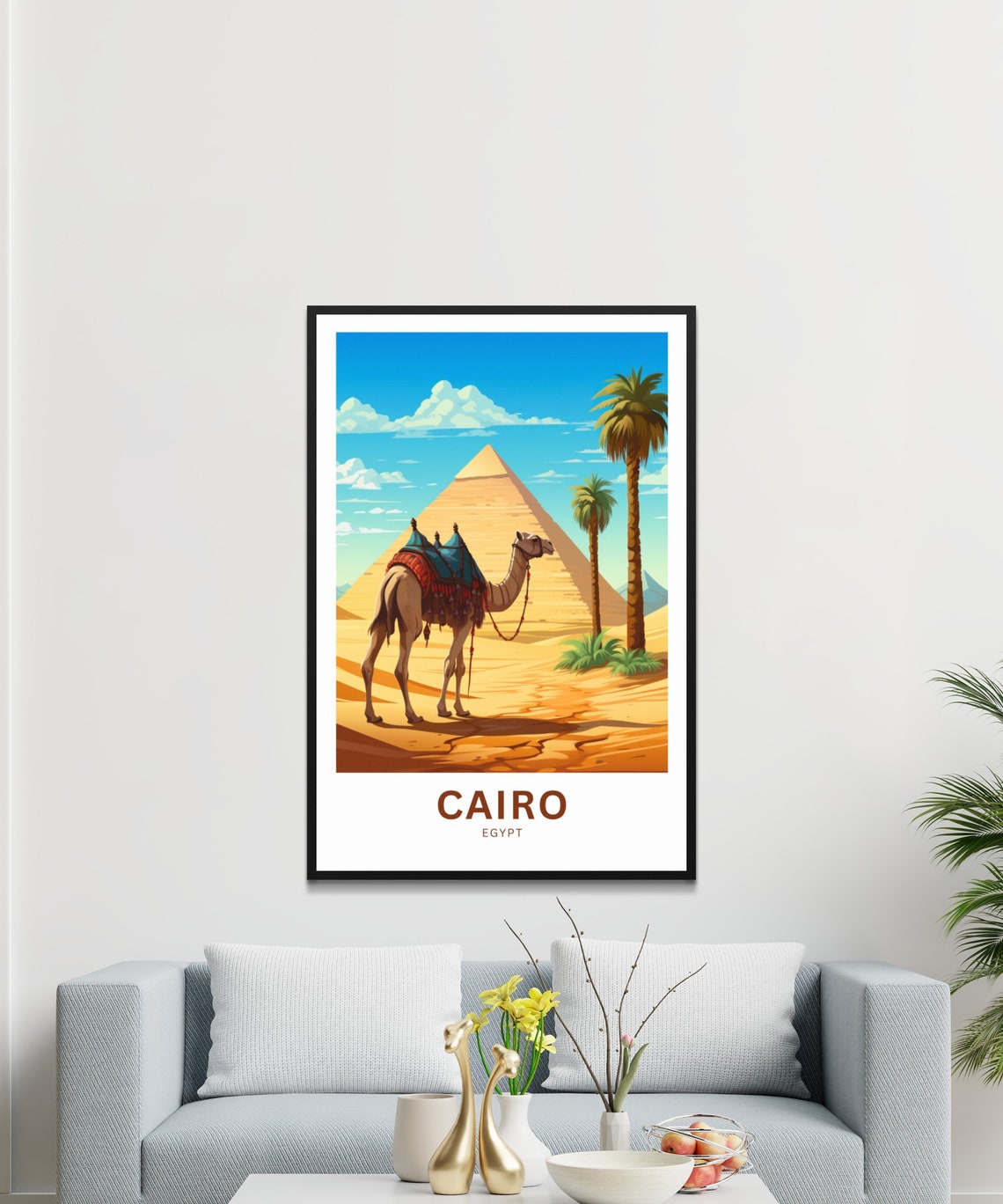 Personalized Cairo Travel Print Cairo Poster Egypt Wall Art Framed Present Gift Egypt Present - Image 3