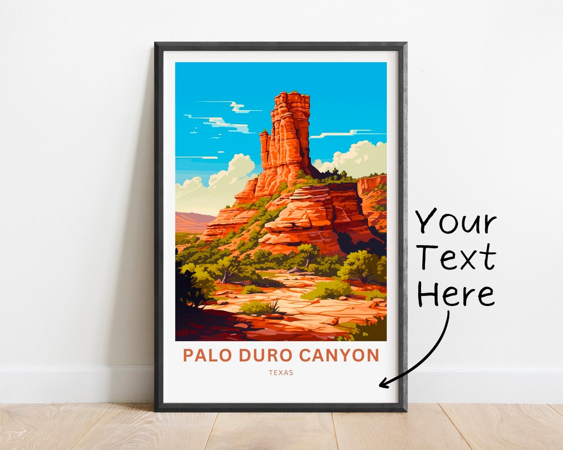 Palo Duro Canyon Texas Personalized Red Rock Spire Travel Poster