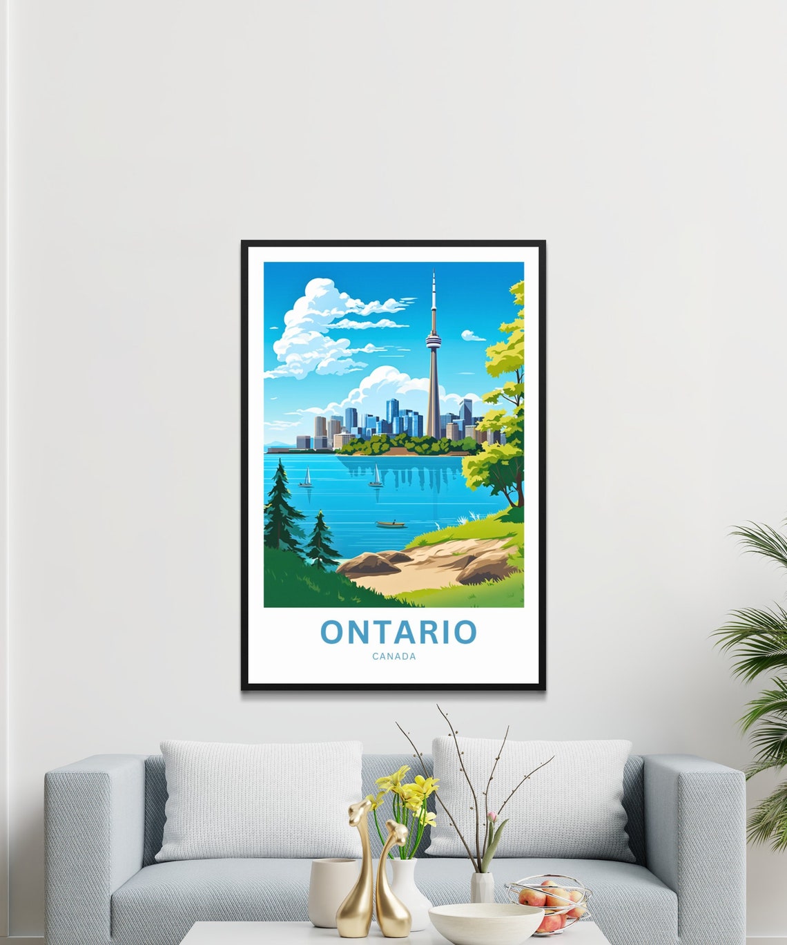 Ontario Canada Toronto CN Tower Shoreline View Travel Poster - Image 3