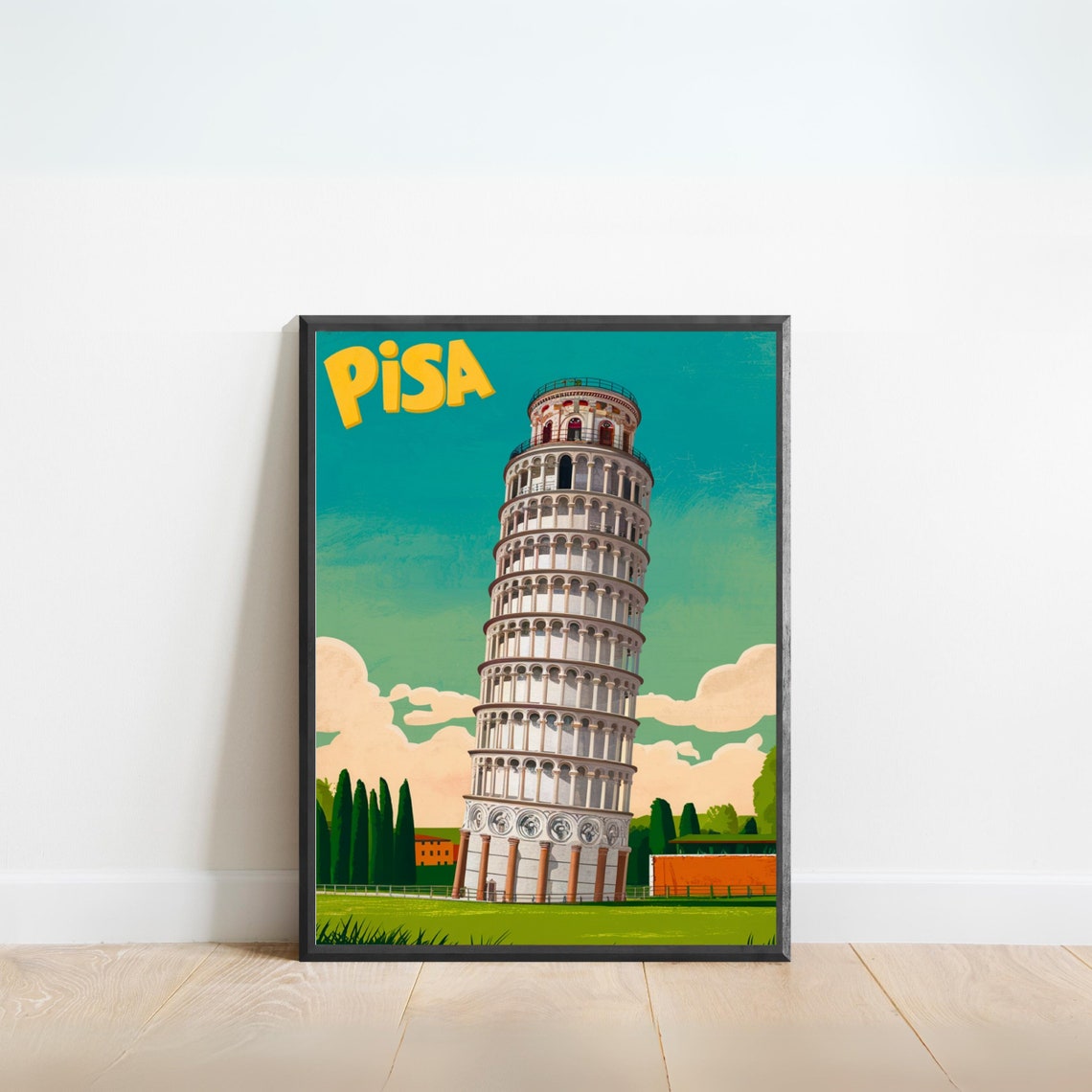 Pisa Vintage Travel Poster, Italy