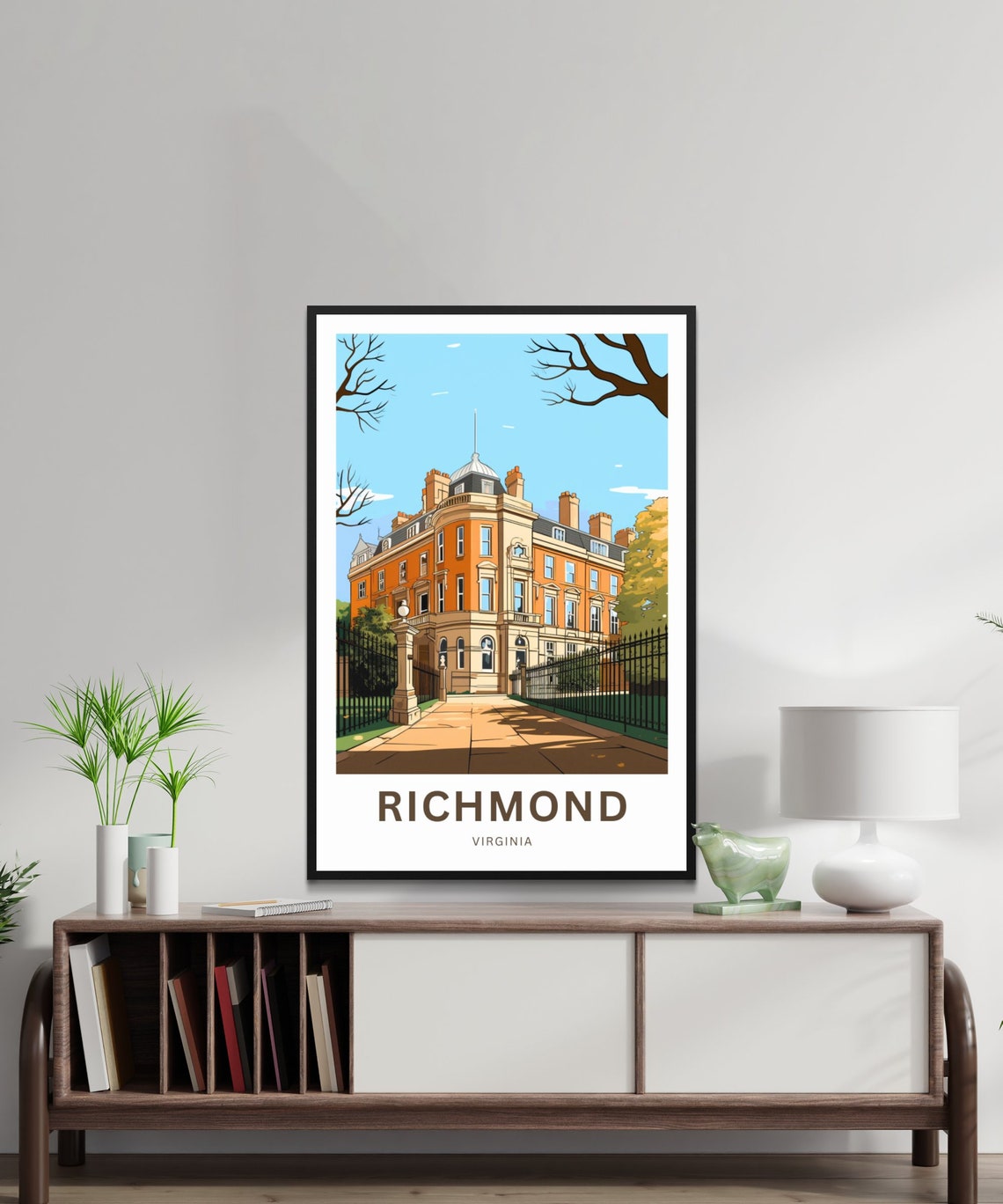 Personalized Richmond Virginia Historic Estate Custom Travel Poster - Image 2