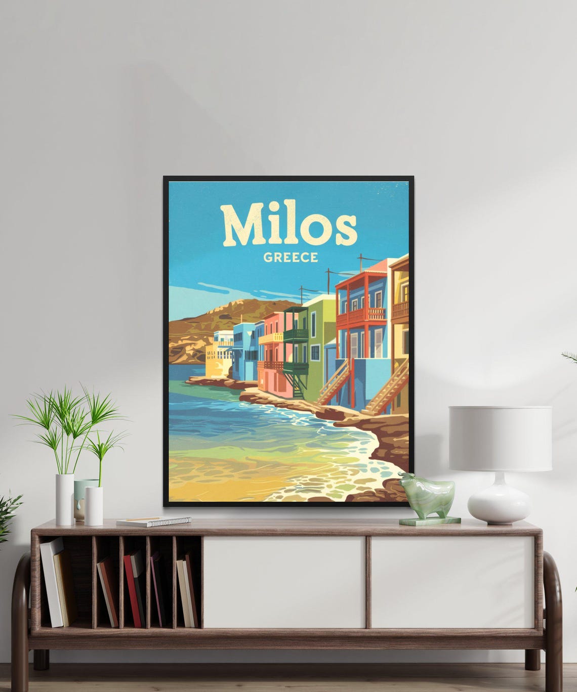 Milos Greece Colorful Waterfront Houses on the Aegean Coast Poster - Image 4
