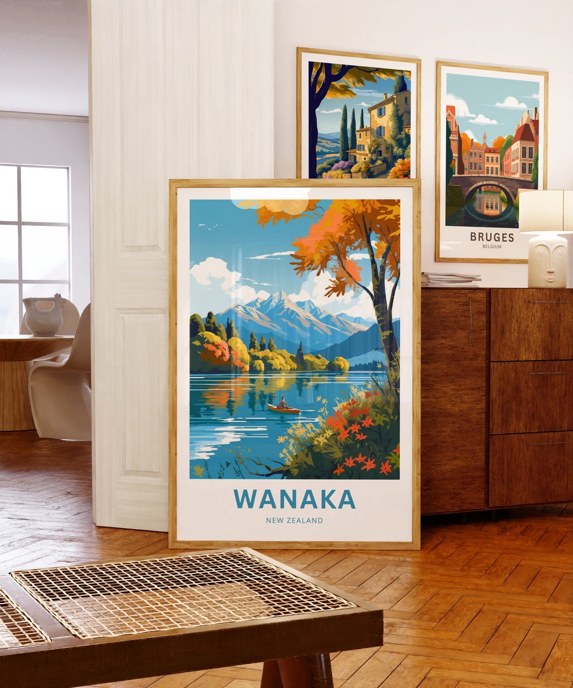 Personalized Wanaka New Zealand Lake Kayak Custom Text Poster - Image 5