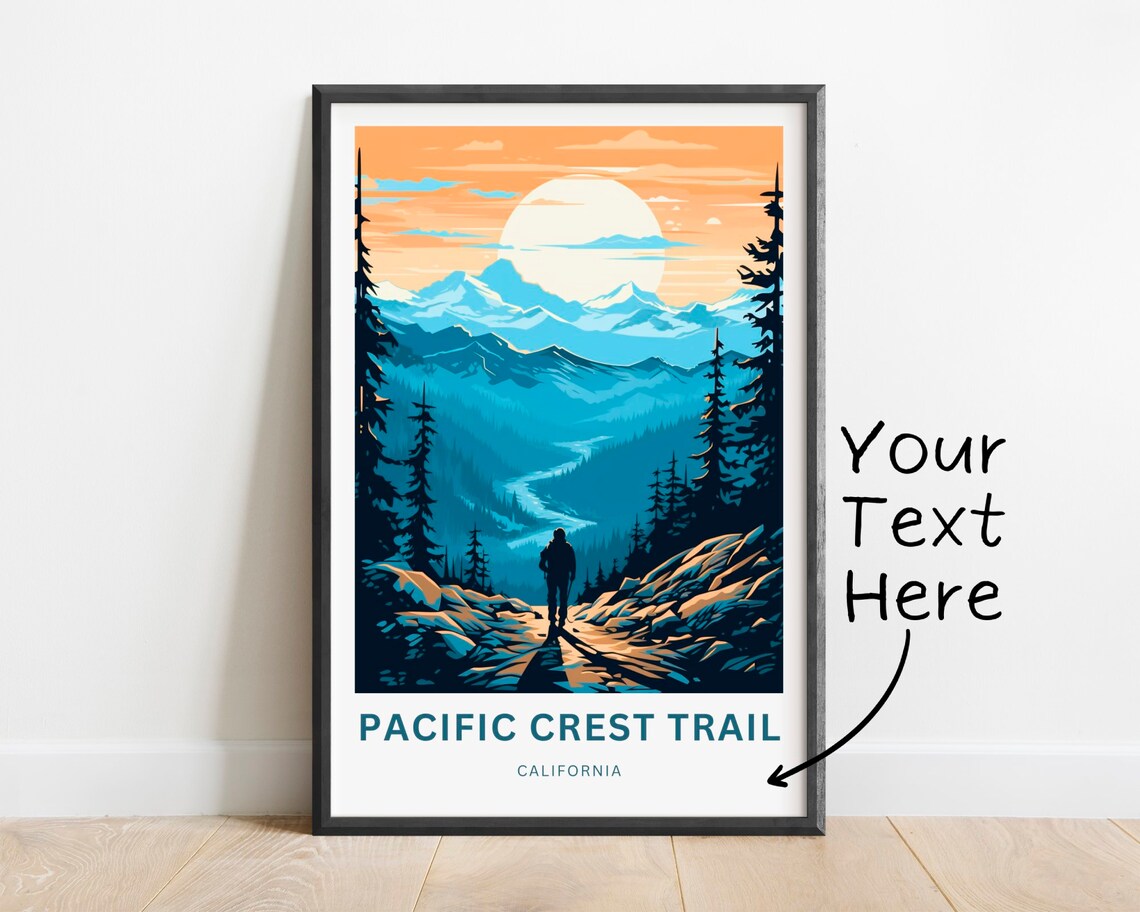 Personalized Pacific Crest Trail Travel Poster, California