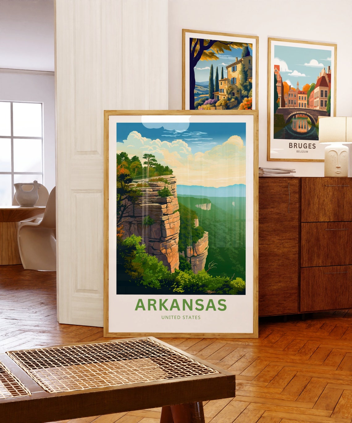 Personalized Arkansas Ozark Cliff Forest Valley Travel Poster - Image 5