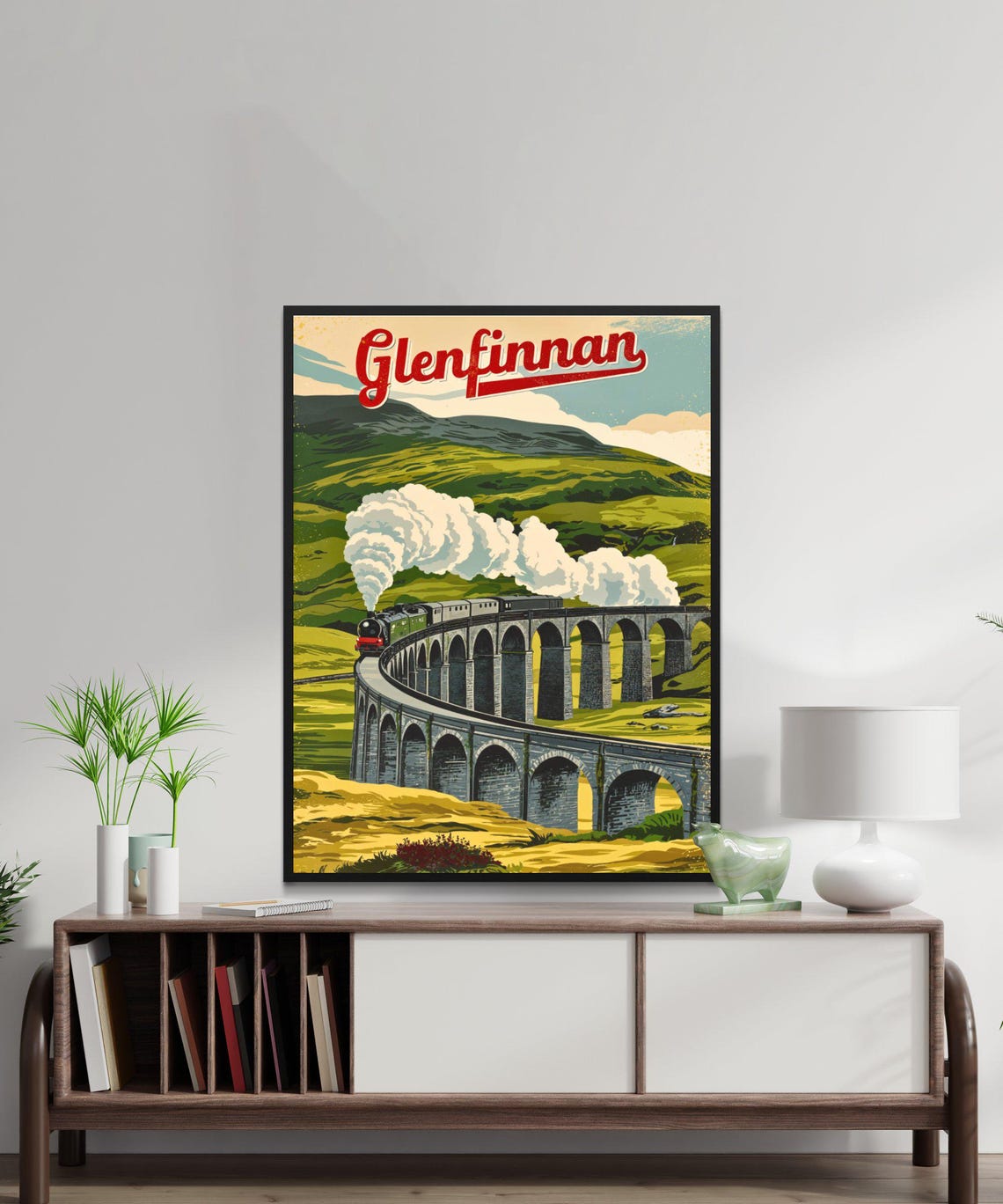 Glenfinnan Steam Train Viaduct Scottish Highlands Travel Poster - Image 2