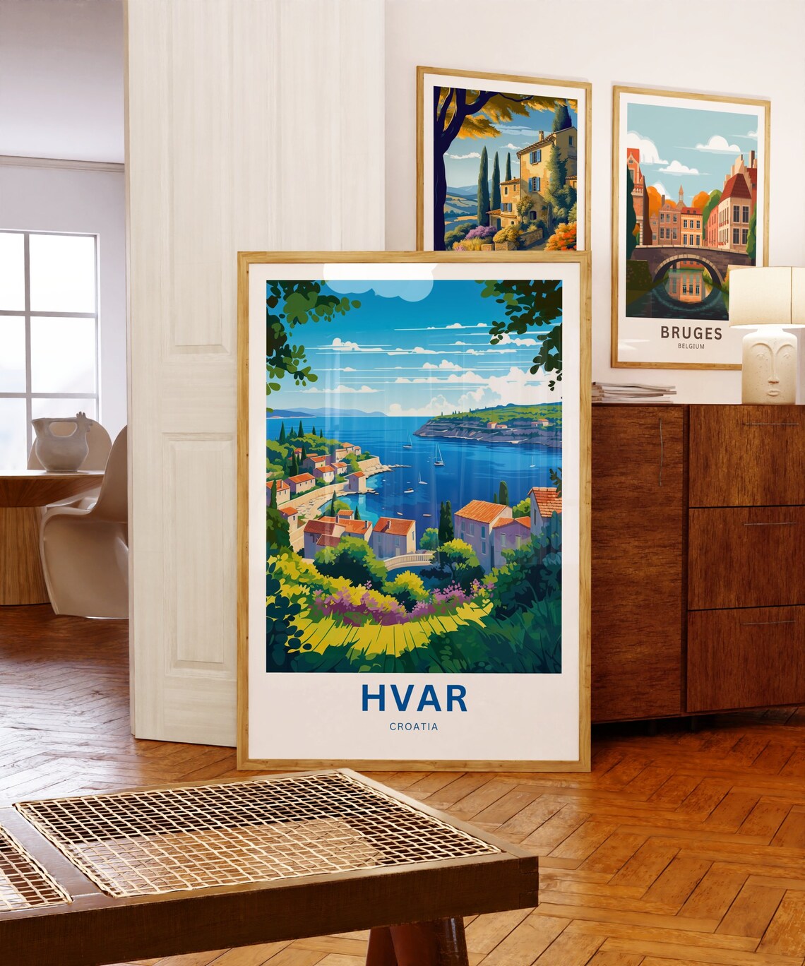 Hvar Croatia Coastal Bay Village Overlook Scenic Travel Poster - Image 5