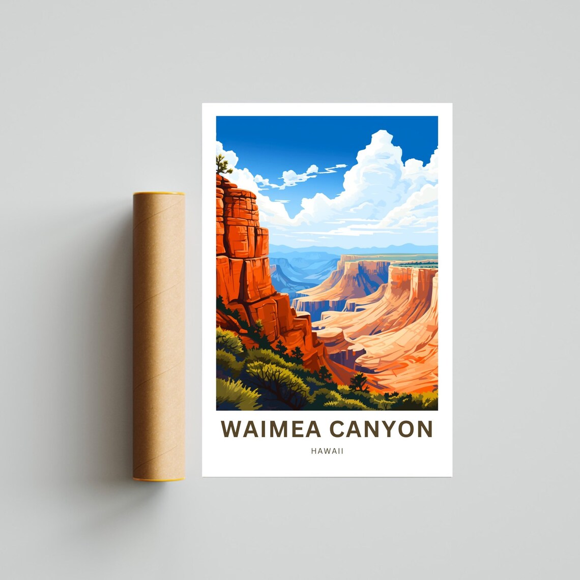 Waimea Canyon Travel Poster, Hawaii Landscape - Image 4