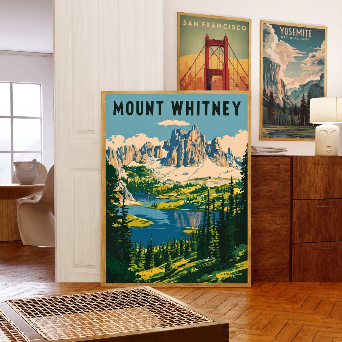 Mount Whitney Vintage Style Granite Peaks Alpine Lake Poster - Image 5